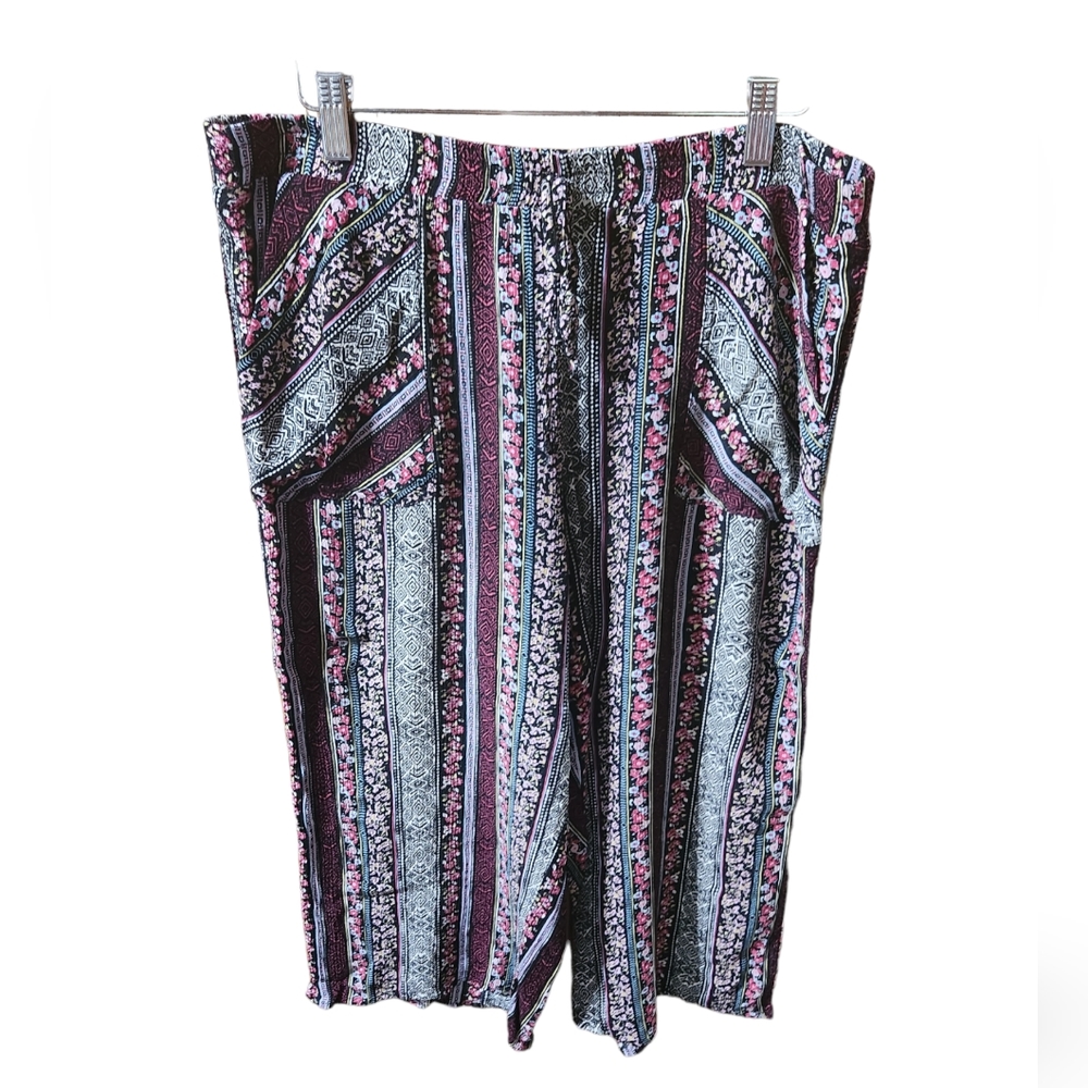 Westport womens cropped printed palazzo pant